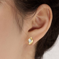 Boucles d'oreilles clous torsadées en argent 925 avec moissanite 5 mm 0,5 ct, style hip-hop, tendance, bijoux de mode, serties de pierres, pour femme, prix de gros