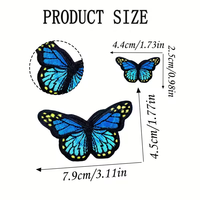 Écussons brodés papillon personnalisés thermocollants avec dos auto-agrippant, logo de marque pour vêtements, chaussures, sacs, chapeaux, jeans