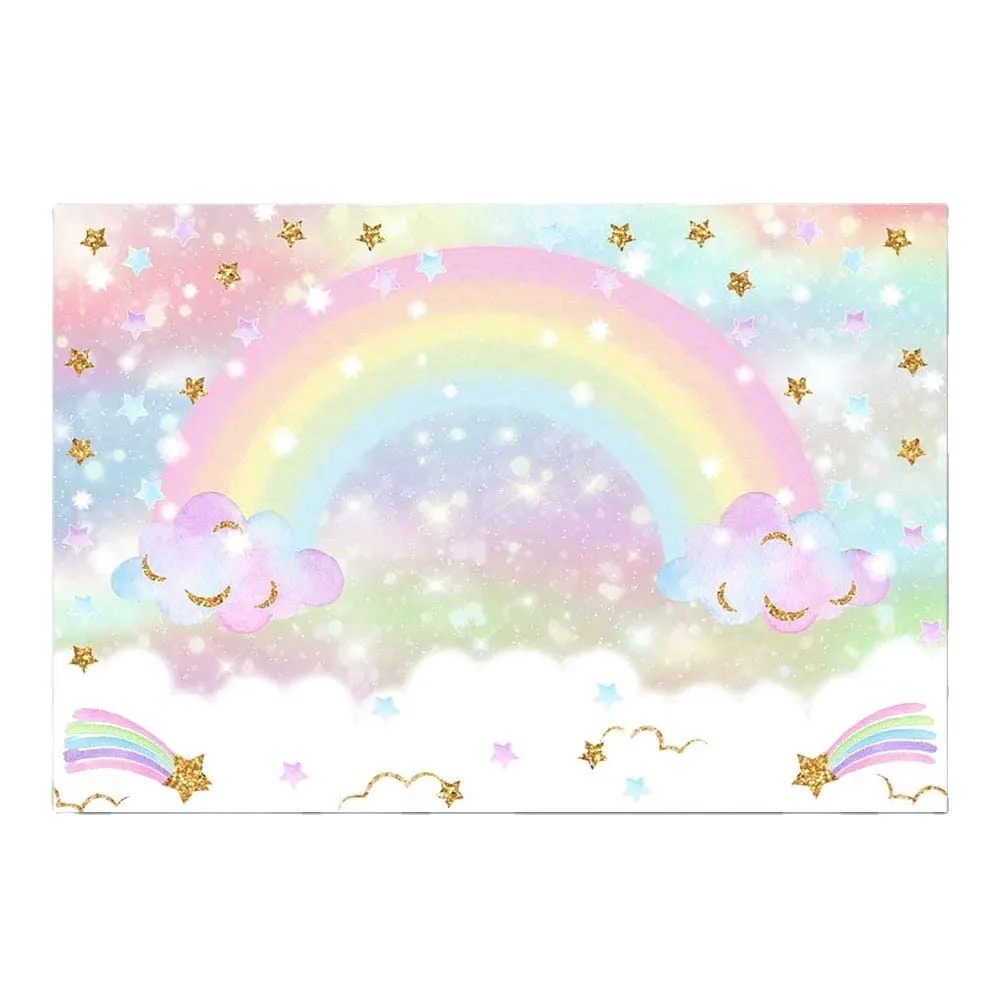 Rainbow Latar Belakang untuk Anak Perempuan Pesta Ulang Tahun 7x5ft Bintang Glitter Pelangi Awan, Langit, Fotografi Latar Belakang Pelangi Baru Lahir Pemotretan