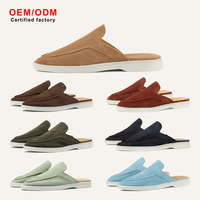 Mules de Ante Duraderos para Hombre con Punta Puntiaguda, Sin Talón, Tipo Mocasín, Impermeables, Ligeros, Suela Blanca, Casuales, Planos, Novedad 2026