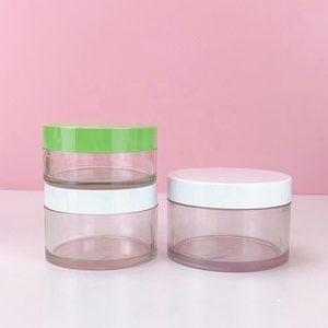 Custom Cosmetic Cream <b>Jar</b> Silk Screen logo Blue Amber <b>Empty</b> 30g 50g 100g 120g 150g 200g Body Scrub <b>Jar</b> with Gold Aluminum Cap - Product Image 2