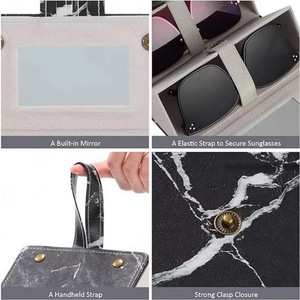 Étui de voyage gratuit pour lunettes de soleil, 4/5 compartiments, étui à lunettes pour plusieurs paires, étui de rangement en cuir pour femmes et hommes - Product Image 5