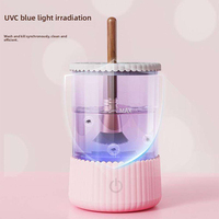 Nettoyeur de pinceaux de maquillage électrique portable automatique avec sécheur-support pour pinceaux de maquillage