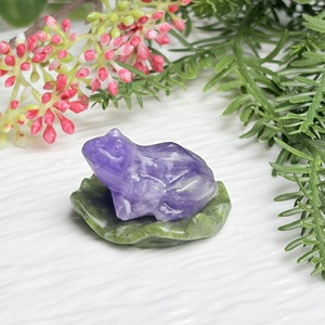Escultura de Rana Loto de Piedras Semipreciosas Mixtas Pulidas a Mano, Artesanía de Cristal con Opción de Múltiples Materiales para Venta al por Mayor a Tiendas de Cristales - Product Image 2
