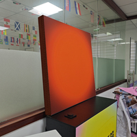 Boîte à lumière LED intelligente carrée Art Déco en aluminium, avec fonction coucher de soleil, en acrylique rétroéclairé, pour art mural, à fixation murale, à détection tactile, effet lever de soleil