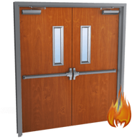 Porte en bois massif ignifuge moderne personnalisée pour hôtel et appartement, résistance au feu de 30 à 120 minutes, isolation thermique, insonorisation 75 dB, fabrication chinoise