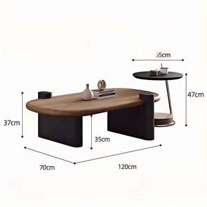 Mesa de Centro Nórdica de Diseño Moderno, de Alta Gama, para Sala de Estar, Ovalada, de Madera, en Oferta - Product Image 3