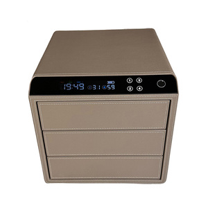 Affichage Led Caché Secret Tiroir à Empreintes Digitales Style Cuir Coffre-fort Petit Mot de Passe Coffre-fort Bureau Coffre-fort Hôtel - Product Image 1