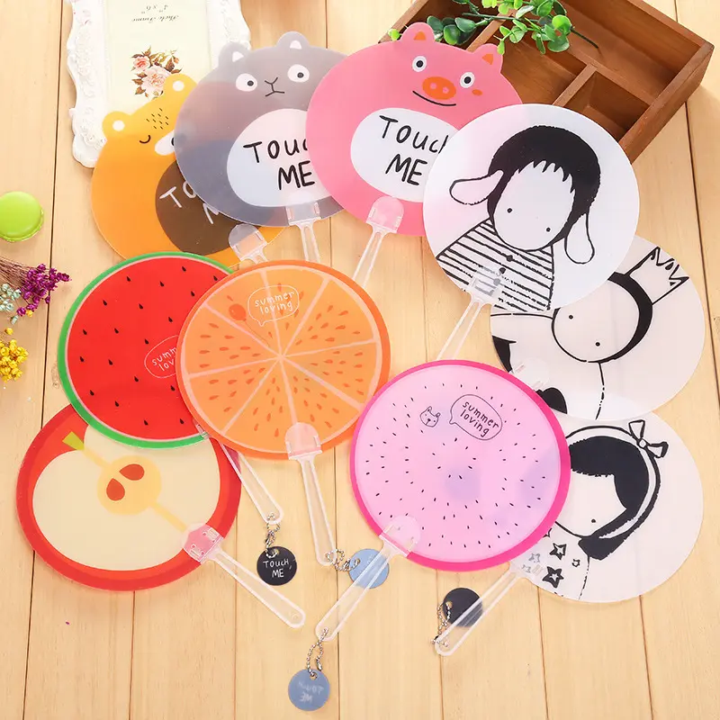 Offer Advertising Promotional gifts Multicolored Hand Held Premium Various styles promote pvc plastic fan