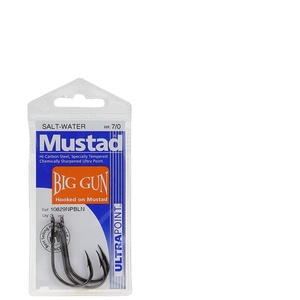 Gancio per giga per pistola lunga Mustad 10829 acciaio ad alto tenore di carbonio in ferro da pesca in mare piastra per bocca storta per aringa argento carpa Bighead - Product Image 1