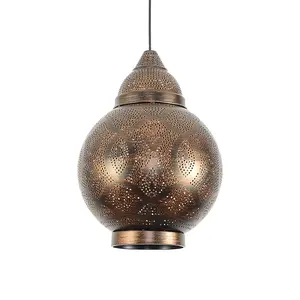 土耳其摩洛哥阿拉伯马赛克9灯椭圆形吊灯套件装饰青铜透明裂纹玻璃艺术