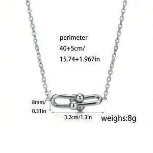 Collar de Mujer en Forma de U de Acero Inoxidable 304 de Alta Calidad, Estilo Simple, Impermeable, Colgante que No se Destiñe, Adecuado para Uso Diario - Product Image 5