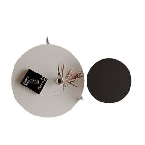 Minimalist Round Coffee <b>Table</b> Wood Top Metal Base Living Room Furniture Designer Modern Style <b>Set</b> - Product Image 5