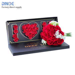 Rose fleur carré personnalisé papier arrangement éternel emballage tiroir boîte cadeau <span class=keywords><strong>surprise</strong></span> - Product Image 6