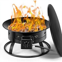 Brasero à gaz avec pierres de lave - Cheminée portable sans fumée pour usage extérieur et intérieur