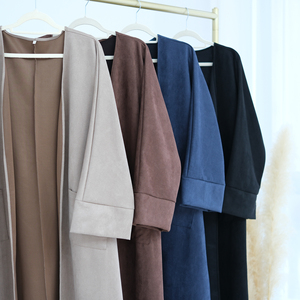ロリヤ女性冬アバヤ無地ベルベット女性イスラム教徒のドレスイスラム服ワイドスリーブドバイ卸売シンプルアバヤ