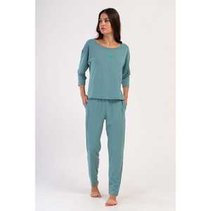 Ensemble de pyjama plissé à manches 3/4 et épaules dénudées pour femmes, avec poches, vêtements de nuit - Product Image 4