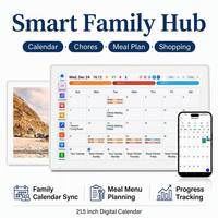 Calendario Digital de 21.5 Pulgadas, Pantalla Táctil WiFi, Planificador Inteligente, Organizador Familiar, Compartir Fotos, Venta al Por Mayor OEM