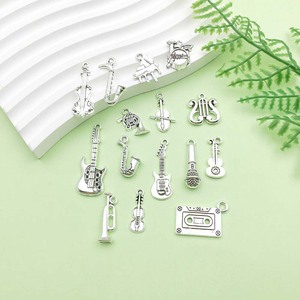 Pendentif en alliage d'argent antique en forme d'instruments de musique, formes variées, pour la fabrication de bracelets, accessoires de bijoux DIY - Product Image 4