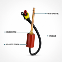 Pressostat à tube droit en laiton de 6 mm, Pression de coupure : 425 Psi, Pression de prise en charge : 300 Psi, Compatible AC/DC, Longueur du tube en laiton personnalisable