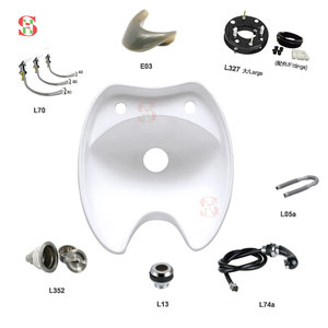 Kit de lavabo professionnel en céramique noire avec robinet, douchette et repose-nuque ergonomique en silicone - Product Image 4