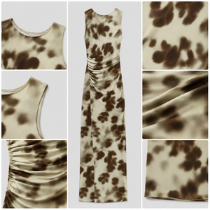 Produttori di Abbigliamento su Misura, Abiti da <span class=keywords><strong>Donna</strong></span> con Etichetta Privata OEM ODM, Vestiti Casual Neri a Pois Plissettati - Product Image 3