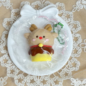 Christmas Theme Soft Cute Pendant Santa Snowman Gingerbread Man Squishy Slow Rising Stress Relief Toy Holiday Ornament Kids Gift - Product Image 5