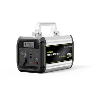 Generator surya 600W 553Wh baterai Lithium, stasiun daya berkemah Mini Off Grid dengan tipe Output AC/USB/tipe-c/DC/nirkabel