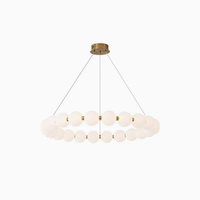 Lustre moderne en forme d'anneau, structure métallique, abat-jour en acrylique givré, luminaire suspendu circulaire pour salon, décoration intérieure
