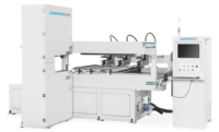 Scie à ruban à tête pivotante CNC robuste de 2500 mm JR-2514, machine à bois pour grands cadres de canapé