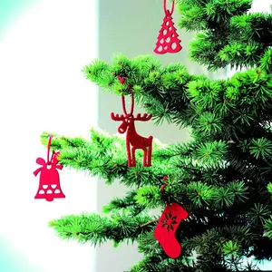 Set 6 decorazioni ROUGE in feltro per merchandising natalizio - Product Image 2