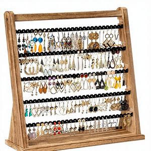 Espositore <span class=keywords><strong>in</strong></span> <span class=keywords><strong>Legno</strong></span> Personalizzato per Gioielli, Porta Orecchini e Collane, Stand per Esposizione <span class=keywords><strong>in</strong></span> Boutique - Product Image 1