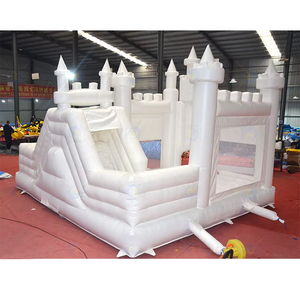 Maison de rebond blanche de mariage pour tout-petits château gonflable 3 en 1 château gonflable décoratif avec <span class=keywords><strong>toboggan</strong></span> et <span class=keywords><strong>piscine</strong></span> - Product Image 2