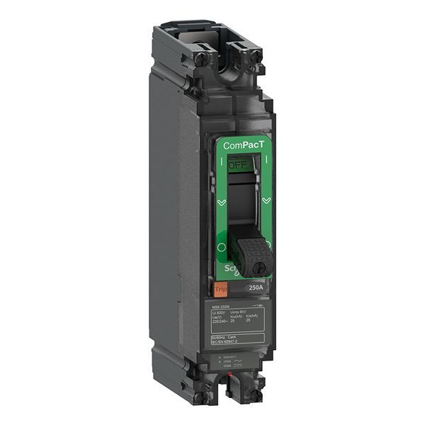 New Original 40A 1P Molded-case Circuit Breaker, Rated at 240V AC, With a Breaking Capacity of 18 KA, Fixed Mounting, ComPacT NS