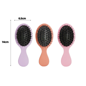 Peine de madera antiestático, rizador de pelo, masaje del cuero cabelludo, Mini peine portátil de moda para mujeres, barba con cepillo de cerdas - Product Image 5