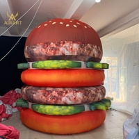 Modèle de hamburger d'affaires à gonflage rapide avec ventilateur haute puissance, ballon de burger gonflable de festival alimentaire pour la publicité