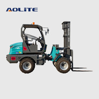 AOLITE EFL25 CE mini chargeuse sur pneus avant électrique de 2.5 tonnes avec fourche à palette batterie ALT 100% petit chariot élévateur tout terrain
