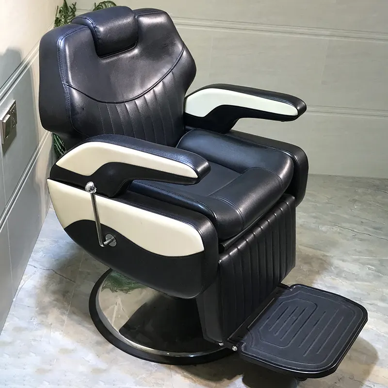 Kursi dasar logam hidrolik tugas berat, Aluminium dapat dilipat kursi Salon pemangkas rambut