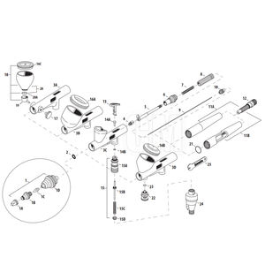 Anest <span class=keywords><strong>Iwata</strong></span> Modèle Aérographe ICM350T <span class=keywords><strong>IWATA</strong></span> Craftsman TAKUMI Spray Pen pour Modèle Pulvérisation Art Peinture 0.18mm 7ml - Product Image 6