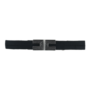 Cintura elastica in PP con fibbia rotonda in metallo a doppia C, larga 5 cm, 75-80 cm, per donna, cinture alla moda - Product Image 2