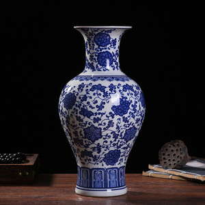 Cinese antico blu e bianco decorato a mano fiore di porcellana vasi di ceramica - Product Image 2