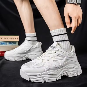 Chaussures de sport décontractées pour hommes, nouvelle collection été, respirantes, semelle épaisse, antidérapantes, confortables, pour la course en extérieur, baskets blanches classiques pour étudiants - Product Image 3