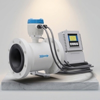 Débitmètre magnétique de type split haute précision en acier inoxydable/acier au carbone, sortie 4-20mA, RS485 Modbus, pour eau, produits chimiques et eaux usées