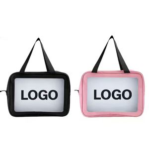 Factory Direct Selling Simple Pattern PVC Makeup <b>Bag</b> with Zipper for Cosmetics on Trips - Product Image 1