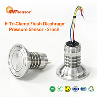 Sensor Tekanan Film Datar Saniter PC112K Diafragma Anti-pemblokiran 316L Akurasi Tinggi 0.25%FS Kustom ODM