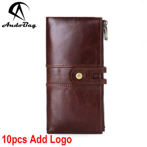 AndoBag Genuine Leather Long <b>Wallet</b> <b>for</b> <b>Men</b> <b>RFID</b> Blocking Top Layer Cowhide Cow Leather Buckle Zipper Purse Clutch Bag - Product Image 1
