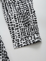 Robe chemise longue décontractée à col rabattu, manches longues, boutons noirs et blancs, pour femmes