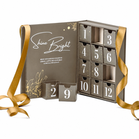 Luxuriöser Adventskalender mit Eigenem Logo, 12-Tage-Box aus Karton, Leere Countdown-Geschenkverpackung für Kosmetik und Schokolade