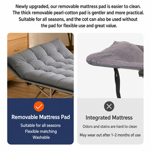 Lit de camping pliant avec matelas, lit d'appoint portable pour adultes, livraison directe UE, 190 cm, lit de sieste pour bureau, stock Pologne - Product Image 5