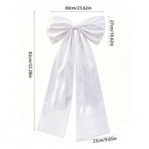 Nœud en ruban de satin personnalisé pour voiture de mariage, grand nœud en satin pour voiture de mariage avec noms, décoration romantique pour voiture de fuite des mariés - Product Image 6